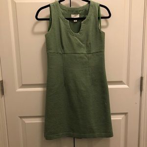 LOFT Green and White Woven Shift Dress Size 0
